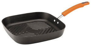 Rachael Ray - 11" Square Deep Grill Pan - Gray/Orange